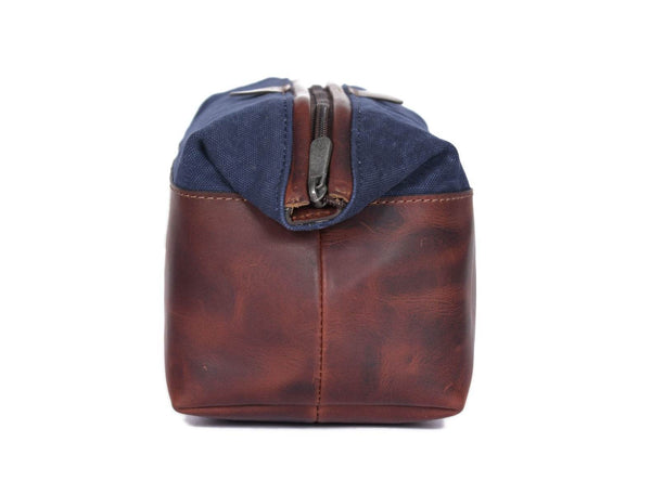 Rogue Leather Canvas Washbag - Aaron Leather Goods