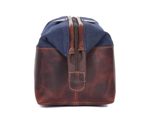 Rogue Leather Canvas Washbag - Aaron Leather Goods