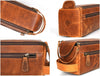 Arousa Leather Toiletry Bag - Caramel Brown - Aaron Leather Goods