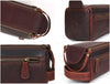 Arousa Leather Toiletry Bag - Walnut Brown - Aaron Leather Goods