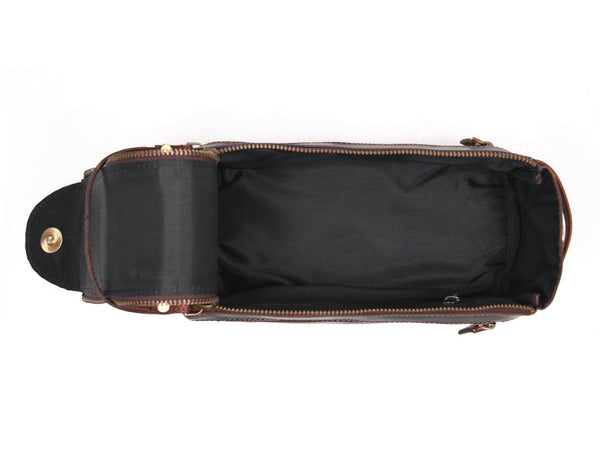 Arousa Leather Toiletry Bag - Walnut Brown - Aaron Leather Goods