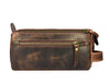 Arousa Leather Toiletry Bag - Brown - Aaron Leather Goods