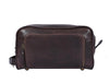 Barcelona Leather Toiletry Bag - Walnut Brown - Aaron Leather Goods
