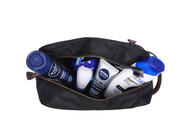 Palencia Toiletry Bag - Raven Black - Aaron Leather Goods