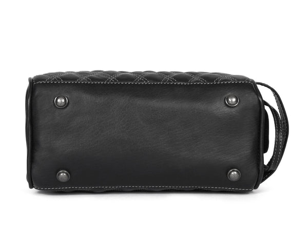 Ample Glide Quilted Leather Toiletry Bag - Black - Aaron Leather Goods