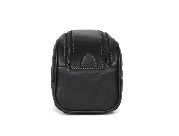 Ample Glide Quilted Leather Toiletry Bag - Black - Aaron Leather Goods