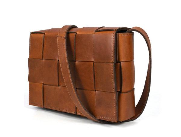 Cieza Sling Bag - Caramel Brown ( Upcycled Leather ) - Aaron Leather Goods