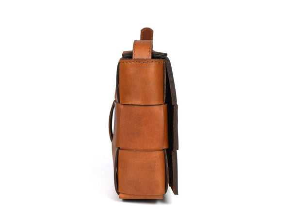 Cieza Sling Bag - Caramel Brown ( Upcycled Leather ) - Aaron Leather Goods
