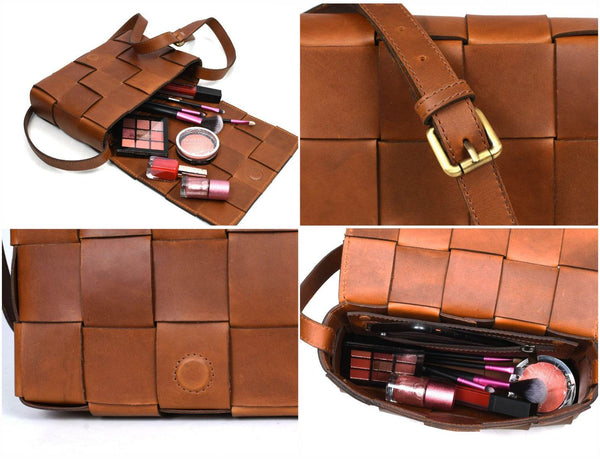 Cieza Sling Bag - Caramel Brown ( Upcycled Leather ) - Aaron Leather Goods