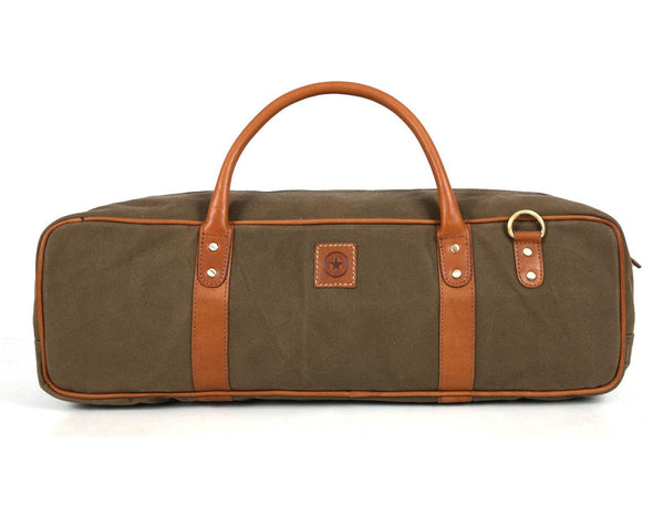 Malaga Canvas Knife Roll & Bag Combo - Moss Green - Aaron Leather Goods