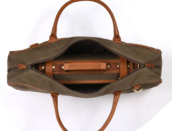 Malaga Canvas Knife Roll & Bag Combo - Moss Green - Aaron Leather Goods