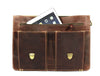 Phoenix Leather Briefcase - Walnut Brown - Aaron Leather Goods