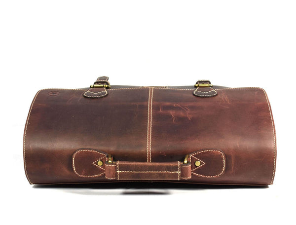 Phoenix Leather Briefcase - Walnut Brown - Aaron Leather Goods