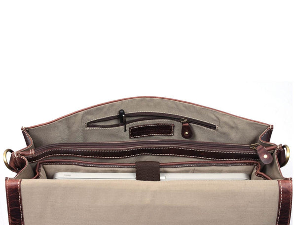 Phoenix Leather Briefcase - Walnut Brown - Aaron Leather Goods