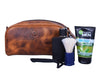 Omaha Leather Toiletry Bag - Caramel Brown - Aaron Leather Goods