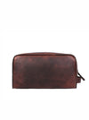 Tampa Leather Toiletry Bag - Walnut Brown - Aaron Leather Goods