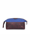 Valencia Canvas Leather Toiletry Bag - Blue - Aaron Leather Goods