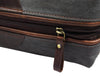 Valencia Canvas Leather Toiletry Bag - Vintage Brown - Aaron Leather Goods