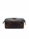 Valencia Canvas Leather Toiletry Bag - Vintage Brown - Aaron Leather Goods