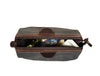 Valencia Canvas Leather Toiletry Bag - Vintage Brown - Aaron Leather Goods