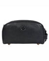 Omaha Leather Toiletry Bag - Raven Black - Aaron Leather Goods