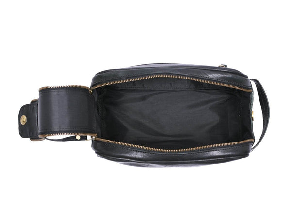 Omaha Leather Toiletry Bag - Raven Black - Aaron Leather Goods