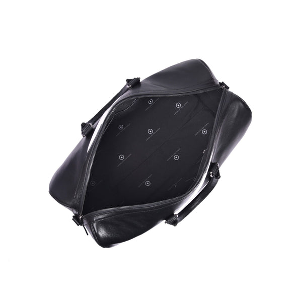Luxury Black Leather Weekender Duffle Bag - Aaron Leather Goods