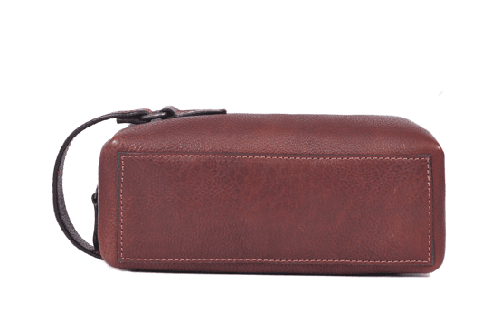 Luxury Leather Dopp Kit with Easy Carry Handle - Aaron Leather Goods