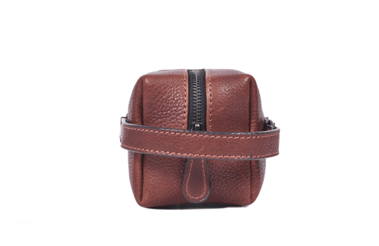 Luxury Leather Dopp Kit with Easy Carry Handle - Aaron Leather Goods