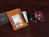 Utrera Leather Credit Card Holder - Caramel Brown - Aaron Leather Goods
