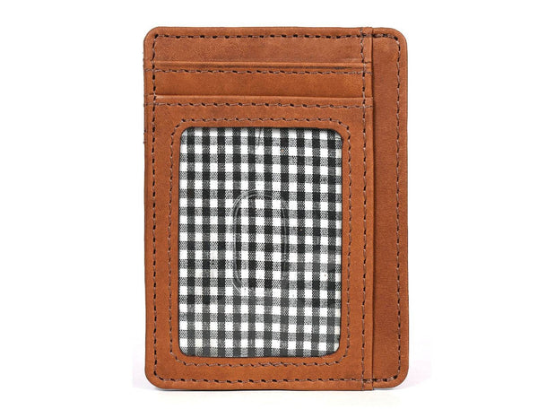 Utrera Leather Credit Card Holder - Chestnut - Aaron Leather Goods