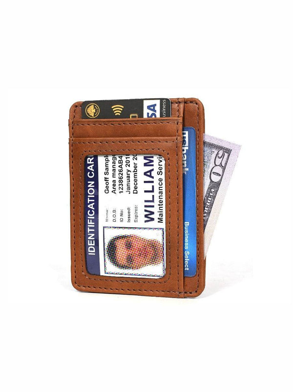 Utrera Leather Credit Card Holder - Chestnut - Aaron Leather Goods