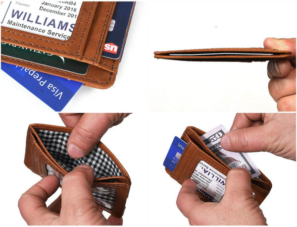 Utrera Leather Credit Card Holder - Chestnut - Aaron Leather Goods
