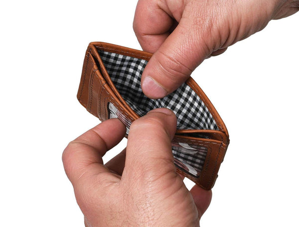 Utrera Leather Credit Card Holder - Chestnut - Aaron Leather Goods