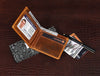 Osuna Mens Leather Wallet - Caramel Brown - Aaron Leather Goods