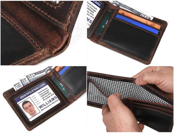 Osuna Mens Leather Wallet - Walnut Brown - Aaron Leather Goods