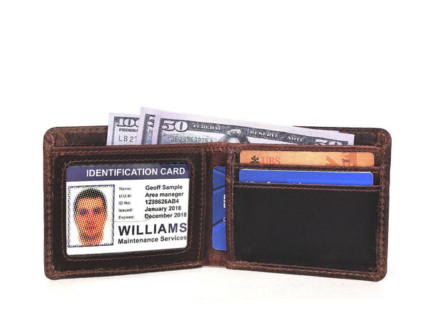 Osuna Mens Leather Wallet - Walnut Brown - Aaron Leather Goods