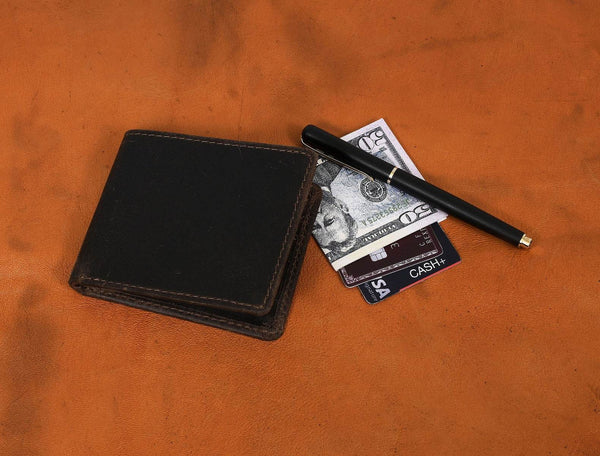 Osuna Mens Leather Wallet - Walnut Brown - Aaron Leather Goods