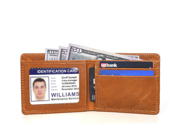 Osuna Mens Leather Wallet - Chestnut - Aaron Leather Goods