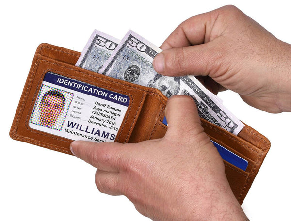 Osuna Mens Leather Wallet - Chestnut - Aaron Leather Goods