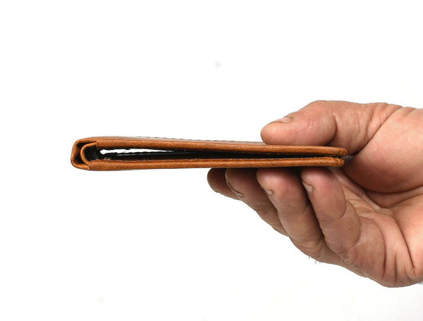 Osuna Mens Leather Wallet - Chestnut - Aaron Leather Goods