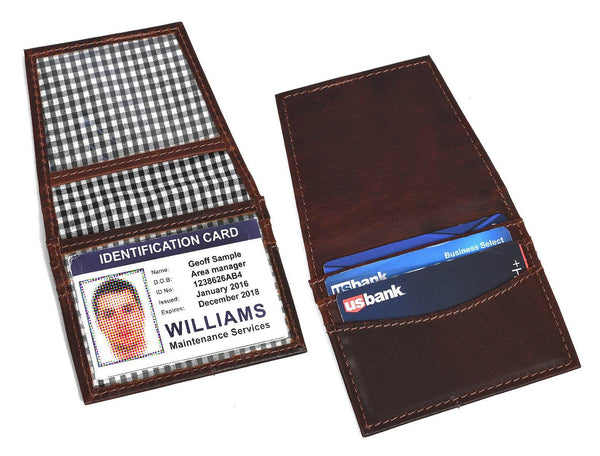 Montilla Leather Bifold Mens Wallet - Walnut Brown - Aaron Leather Goods