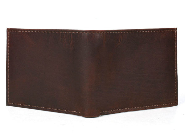 Montilla Leather Bifold Mens Wallet - Walnut Brown - Aaron Leather Goods