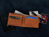 Montilla Leather Bifold Mens Wallet - Caramel Brown - Aaron Leather Goods