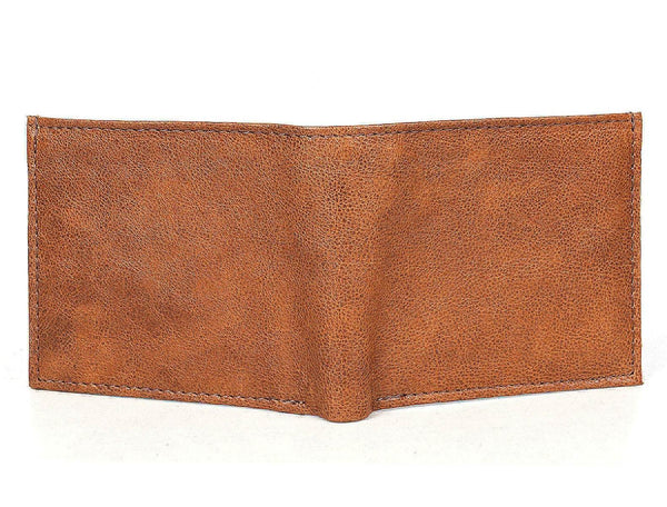 Montilla Leather Bifold Mens Wallet - Caramel Brown - Aaron Leather Goods