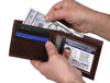 Cuenca Leather Bifold Mens Wallet - Walnut Brown - Aaron Leather Goods
