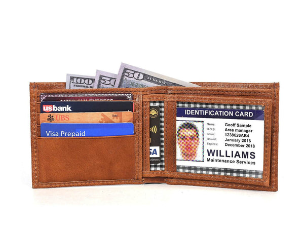 Cuenca Leather Bifold Mens Wallet - Chestnut - Aaron Leather Goods