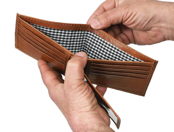 Cuenca Leather Bifold Mens Wallet - Chestnut - Aaron Leather Goods