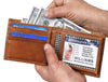 Cuenca Leather Bifold Mens Wallet - Chestnut - Aaron Leather Goods