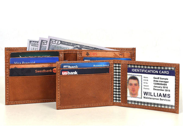 Cuenca Leather Bifold Mens Wallet - Chestnut - Aaron Leather Goods